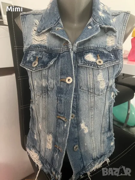 Дамски дънков елек S, снимка 1