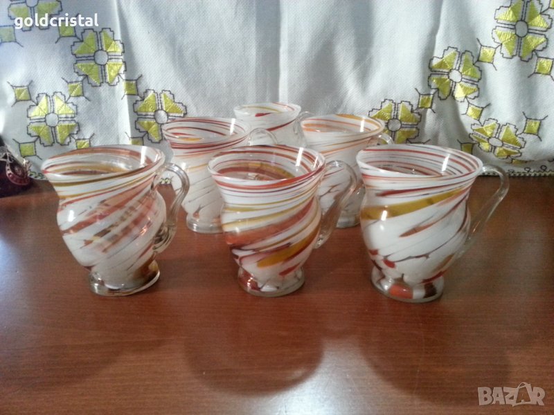 Стъклени чаши халби ръчна изработка , снимка 1