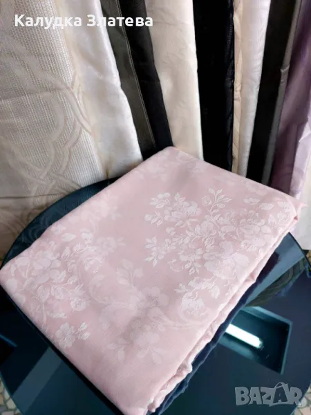 Плътни завеси к-т, готови ушити с кукички , снимка 1