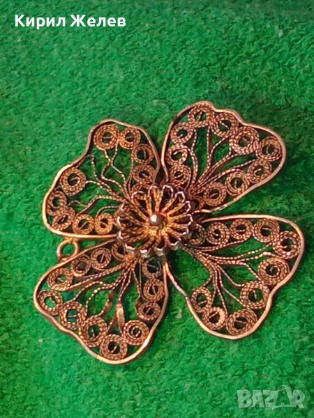 19 ВЕК СРЕБЪРНО ФИЛИГРАННО УКРАШЕНИЕ ДЕТЕЛИНА МАЙСТОРСКА РЪЧНА ИЗРАБОТКА ВИСОКА ПРОБА СРЕБРО 27286, снимка 1