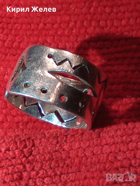 УНИКАЛЕН СТАР СРЕБЪРЕН АЖУРЕН АРТ ПРЪСТЕН РЕГУЛИРУЕМ СРЕБРО 925 ХУДОЖЕСТВЕНА РЪЧНА ИЗРАБОТКА 27151, снимка 1