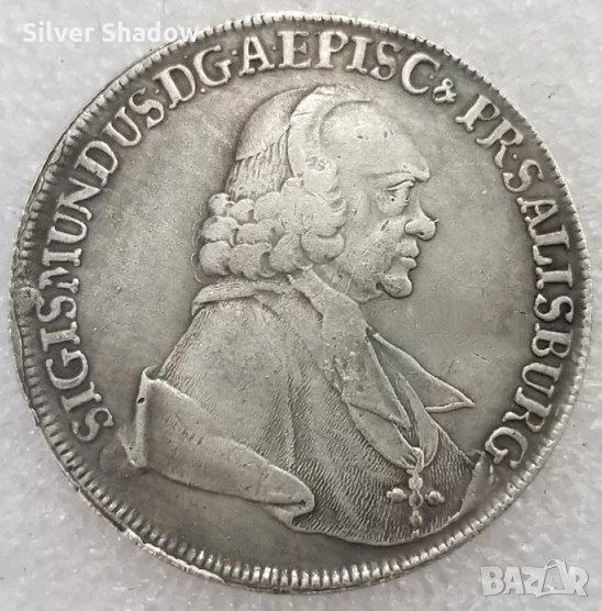 Монета Австрия/Залцбург 1 Талер 1761 г. Сигизмунд III, снимка 1