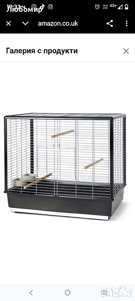 Savic Noah Knock Down Птича клетка, сгъваема, черна, 80 x 50 x 70 см, голяма клетка за корели , снимка 1