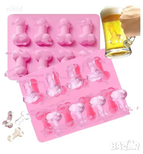 средни пениси пенис силиконов молд форма парти украса фондан шоколад гипс бонбони моминско декор, снимка 1