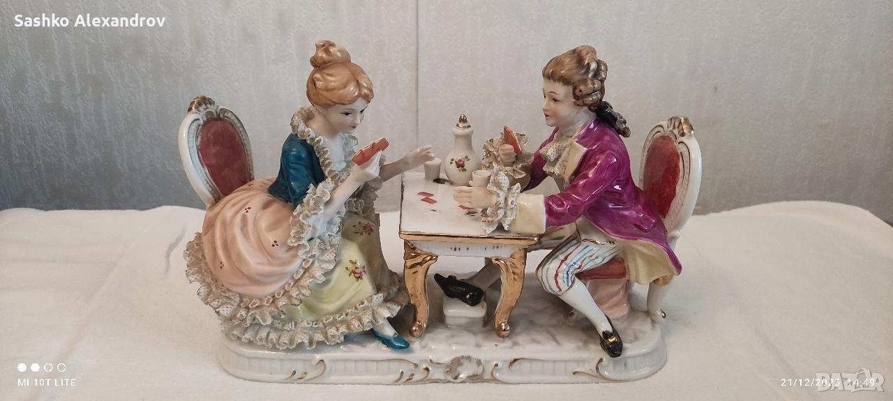 Японска порцеланова фигура с Dresden дантела - винтидж , снимка 1