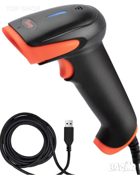 Tera 1D кабелен скенер за баркод, без лазер - безопасен за очите, сканиране с CCD екран Ръчен четец, снимка 1