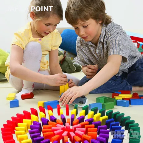 Дървено Домино, 360 части, 34 Механизма, Шаблон за Редене, Книжка с Инструкции Чанта Подарък Спинер, снимка 8 - Игри и пъзели - 49184387