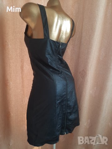 S/M Черна кожена рокля/сукман/ с цип, снимка 7 - Рокли - 39702961
