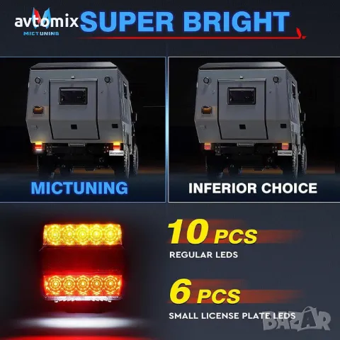 LED стопове за ремаркета и колесари, 12 V, пет функции, с магнит, снимка 13 - Аксесоари и консумативи - 49812866