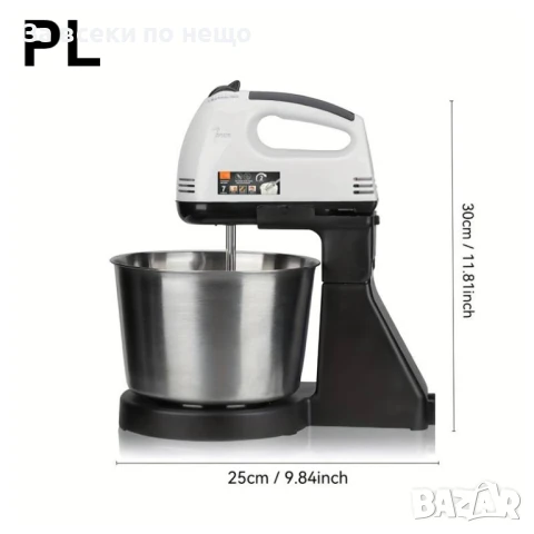Миксер с купа, 200W, 7 скорости, бял/черен Код P870, снимка 2 - Миксери - 50993653