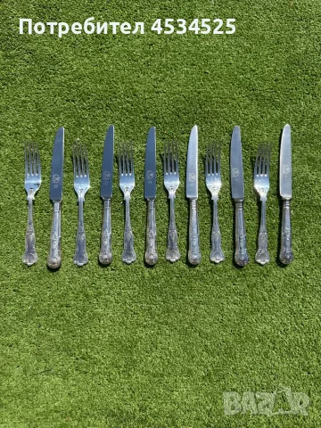 🍴 Посребрени прибори „King’s Pattern“ – 12 части | Four Star England