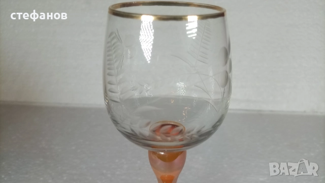 Много красиви чаши за алкохол, калиево стъкло, ръчна гравюра, 4 бр, снимка 6 - Чаши - 52438875