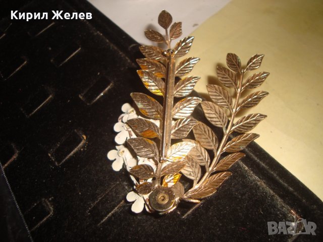 РЯДКА СТАРА БРОНЗОВА ФЛОРАЛНА СКЪПОЦЕННА БРОШКА МАЙСТОРСКА ЮВЕЛИРНА РАБОТА - УНИКАТ 6235, снимка 10 - Антикварни и старинни предмети - 33876189