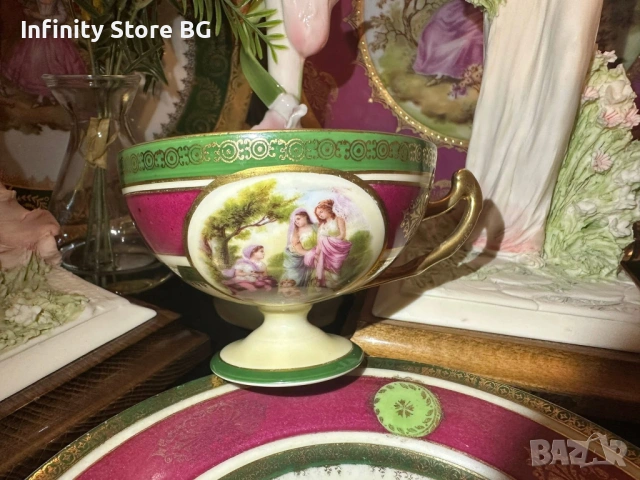 ☕✨ Изключителен антикварен порцеланов сет – началото на ХХ век ✨☕, снимка 4 - Антикварни и старинни предмети - 53462169