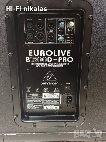 Парти система професионални активни тонколони бас каси BEHRINGER EUROLIVE B208D EUROLIVE B1200D-PRO, снимка 8 - Тонколони - 56225933