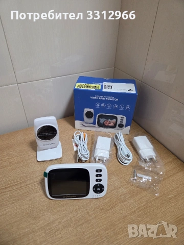 Чисто нов видео бебефон Babystar с камера, работещ на честота 2.4GHz.