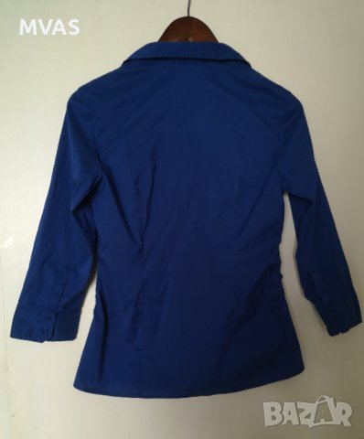 Тъмно синя пролетна дамска риза 3/4 ръкав XS-S размер, снимка 2 - Ризи - 40537810