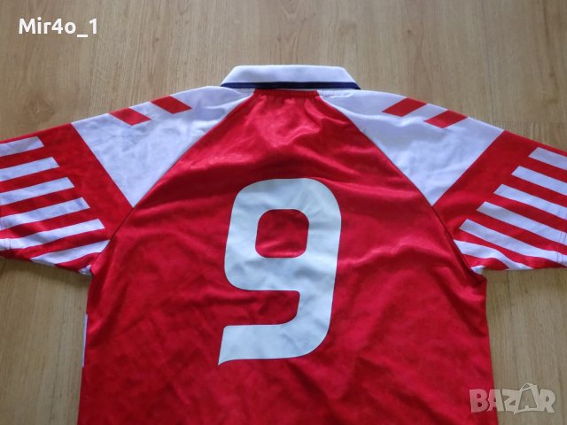футболна тениска denmark hummel vintage екип оригинална спорт мъжка M, снимка 3 - Спортни дрехи, екипи - 42249637