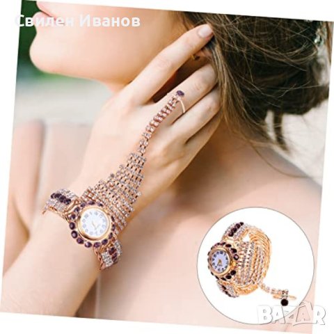 fashion 3v1 дамски часовник гривна и пръстен HOT SALE, снимка 5 - Други - 44460801