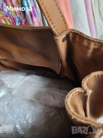 Естествена кожа голяма кафява чанта,тип торба, снимка 18 - Чанти - 41310791