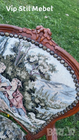 Френски кресла с гобленова дамаска , снимка 7 - Дивани и мека мебел - 52787548