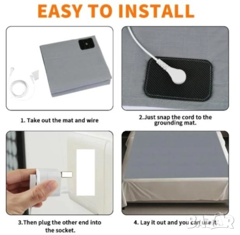 Заземяващ Чаршаф Заземяваща Антистатична Надматрачна Подложка Сребърни Нишки Платно Заземяващо Легло, снимка 14 - Други - 52848702