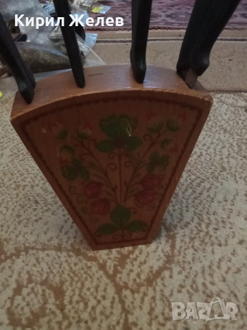 Дървена поставка за ножове 50688, снимка 6 - Антикварни и старинни предмети - 52070392