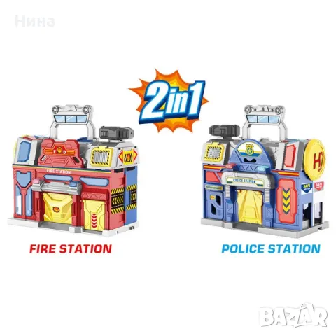 Детска играчка City Action - пожарна и полицейска станции и 6 машини в куфар с удобна дръжка 🎁🚒🚔, снимка 11 - Коли, камиони, мотори, писти - 48304682