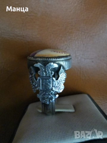 Сребърен 84 пръстен царска Русия с емайл, снимка 3 - Пръстени - 52115811