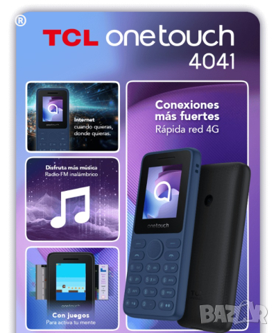 TCL onetouch 4041 4G 2 nano SIM карти ЧИСТО НОВ с 24м ГАРАНЦИЯ и неразлепен стикер, снимка 9 - Телефони с две сим карти - 44534790