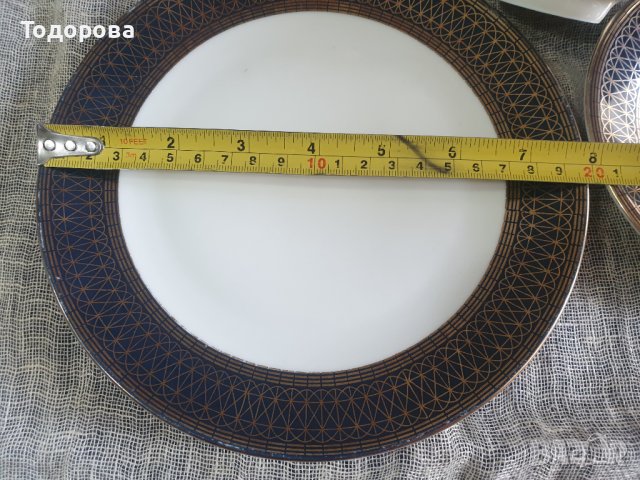 Порцеланов кобалтов сет за чай,кафе,с богата позлата, снимка 5 - Сервизи - 41566393
