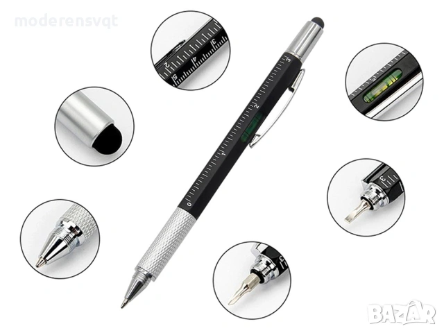 Многофункционален химикал отвертка инструмент 6в1 ролетка нивелир щипка, снимка 4 - Други инструменти - 53801821