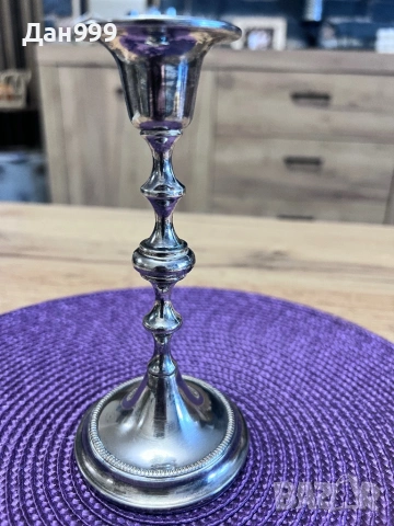 Уникално красив посребрен свещник, снимка 3 - Антикварни и старинни предмети - 53350634