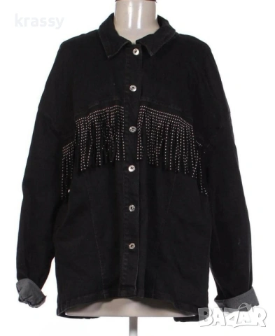 НОВО голямо дънково дамско яке с ресни (размер 2ХЛ)