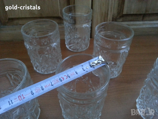 Ретро стъклени кристални чаши, снимка 3 - Антикварни и старинни предмети - 36289192