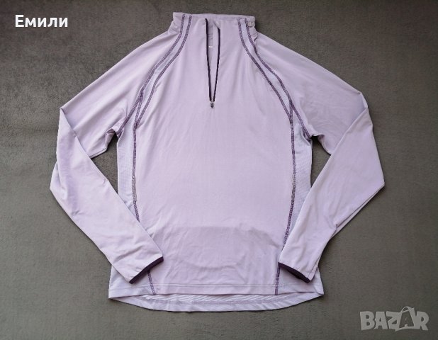 Active Touch лилава дамска спортна блуза с поло, цип, джоб отзад и дупки за палци р-р L, снимка 2 - Спортни екипи - 41518369