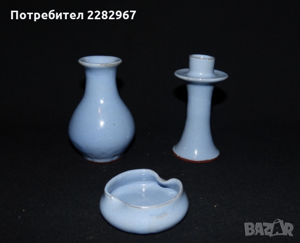 НОВ!!! Комплект ваза, свещник и пепелник