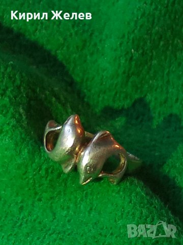 СТАР СРЕБЪРЕН ПРЪСТЕН СРЕБРО 925 ДЕЛФИНЧЕТА РЪЧНА ХУДОЖЕСТВЕНА МАЙСТОРСКА ИЗРАБОТКА АНГЛИЯ 25966, снимка 2 - Пръстени - 35746656