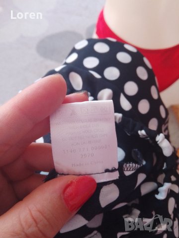 Блузка в тъмно синьо на бели точки, снимка 7 - Тениски - 41673700