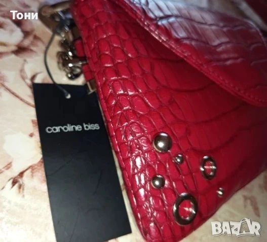 CAROLINE BISS Нова Кожена Дамска Чанта с Етикет , снимка 5 - Чанти - 53729477