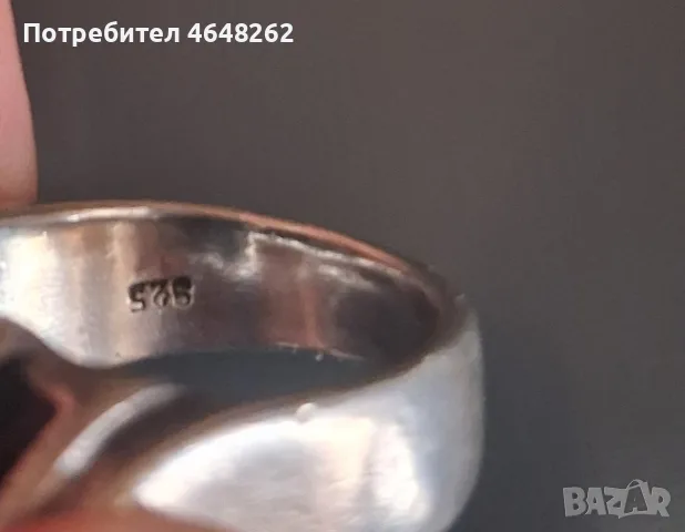 Сребърен пръстен 925 с черен оникс, снимка 5 - Пръстени - 55143128