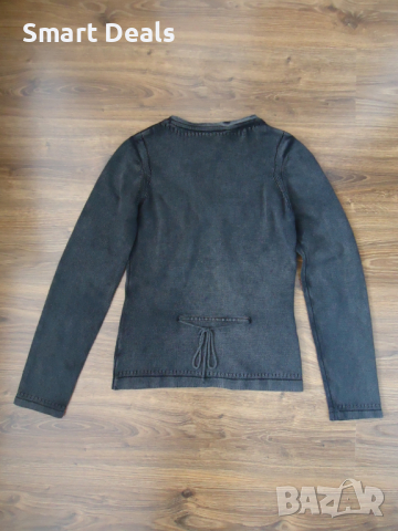 Marlboro Classics Дамска памучна плетена жилетка с остро деколте и джобове M, снимка 2 - Жилетки - 44674487