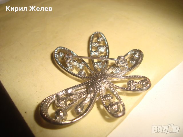 ПОСРЕБРЕНА АРТ НУВО БРОШКА ЦВЕТЕ с ФАСЕТИРАНИ ИСКРЯЩИ ЦИРКОНИ 23770, снимка 6 - Други - 33846790