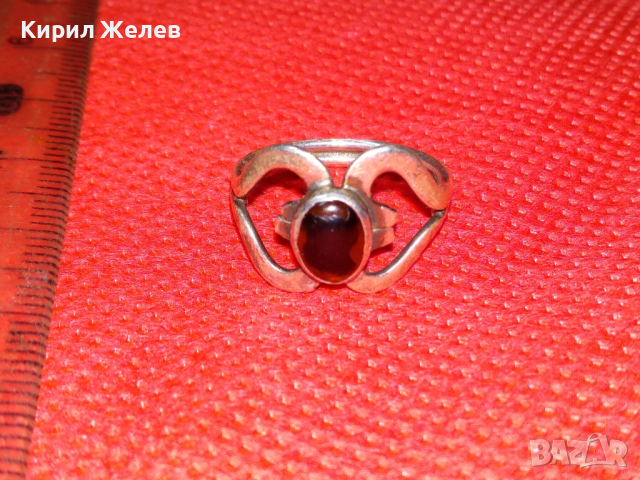 СТАР АР НУВО СКЪПОЦЕНЕН СРЕБЪРЕН ПРЪСТЕН ВИСОКА ПРОБА СРЕБРО с РЯДЪК НАТУРАЛЕН ЯСПИС 43786, снимка 11 - Антикварни и старинни предмети - 44610367