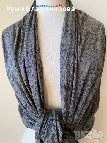 Голям шал в цвят каки с 50 % памук и 50 % лиоцел, In wear, снимка 3 - Шалове - 53128953