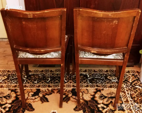 2 тапицирани стола от масив, ретро,винтидж, снимка 4 - Столове - 50160258