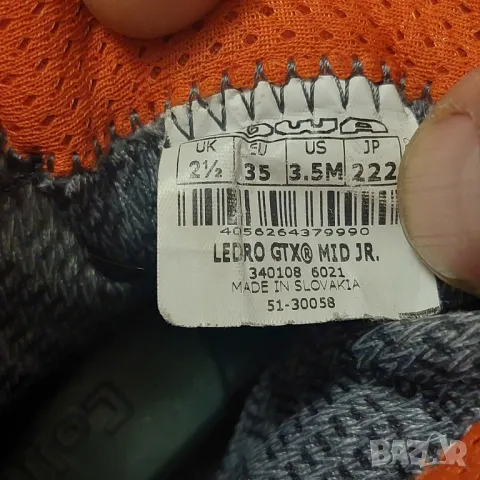 Ledro GTX Mid Junior номер 35 ,Олекотени туристически обувки Водоустойчиви, снимка 2 - Детски боти и ботуши - 48999446