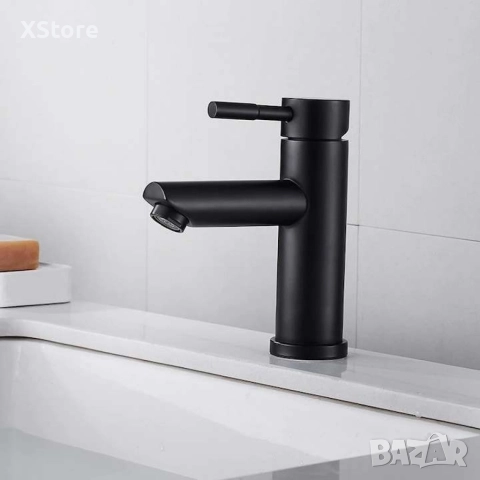 Смесител за мивка, неръждаема стомана , черен мат, снимка 4 - Смесители - 52588571