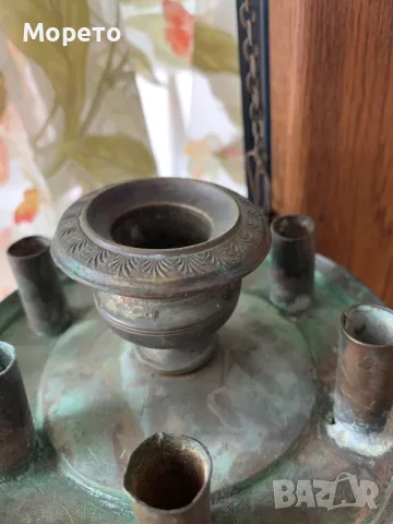Огромно старо бронзово кандило-19-ти век, снимка 4 - Антикварни и старинни предмети - 47822710