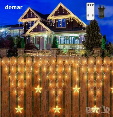 Коледни лампички CORST 4 метра, 196 LED, 5 метра кабел, снимка 2 - Декорация за дома - 47980314